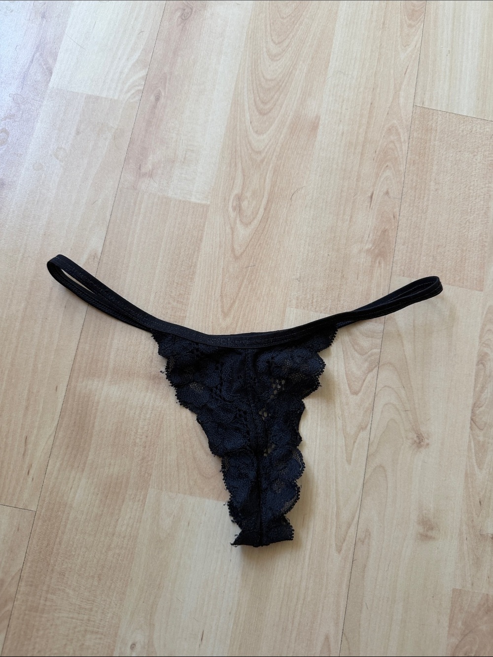 Vintage Wicked Weasel Gossip Logo Lace Micro Thong - Size S (10.5 Inches Flat)